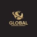 Global aviation logo design template