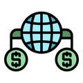 Global bank reserves icon vector flat