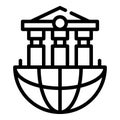 Global bank system icon, outline style