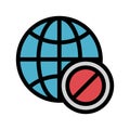 Global block color line icon Royalty Free Stock Photo