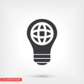 GLOBAL bulb icon. Vector Eps 10 . Lorem Ipsum Flat Design