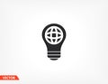 GLOBAL bulb icon. Vector Eps 10 . Lorem Ipsum Flat Design