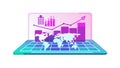 Global Business Analytics: Laptop with World Map Data, vector design Generative AI Royalty Free Stock Photo