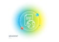 Global business documents line icon. Translation service sign. Gradient blur button. Vector