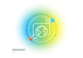 Global business documents line icon. Translation service sign. Gradient blur button. Vector