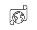 Global business documents line icon. Translation service sign. Vector