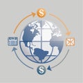 Global Business and Ecommerce Cycle Infographic Royalty Free Stock Photo