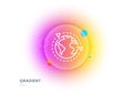 Global business with flags line icon. International outsourcing sign. Gradient blur button. Vector Royalty Free Stock Photo