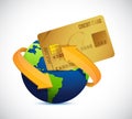 Global business. globe and credit card. Royalty Free Stock Photo