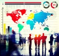 Global Business Graph Growth World Map Concept Royalty Free Stock Photo