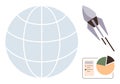 Global Business Growth with Innovation, Data Analysis, and Space Exploration Concept Royalty Free Stock Photo