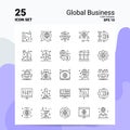 25 Global Business Icon Set. 100% Editable EPS 10 Files. Business Logo Concept Ideas Line icon design