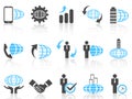 Global business icons blue series Royalty Free Stock Photo