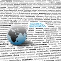 Global business issues world globe text page