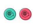 Global business line icon. Share arrow sign. Vector