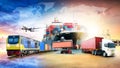 Global business logistics import export background Royalty Free Stock Photo
