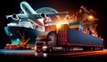 Global business logistics import export background and container cargo freight ship transport concept Royalty Free Stock Photo