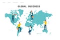 Global Business. People from different countries are looking for business partners, opportunities for expansion