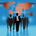Global business people team world map background Royalty Free Stock Photo