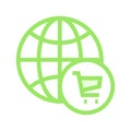 Global cart color line icon
