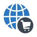 Global cart glyphs double color icon