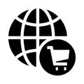 Global cart glyphs icon