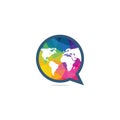 Global chat logo template design.