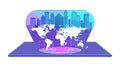 Global City Connection Network, vector design Generative AI Royalty Free Stock Photo