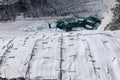 Global clima change: The Corvatsch-Glacier near St. Moritz covered in summertime