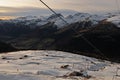 Global climate change: artificial snow at Jakobshorn above Davos City