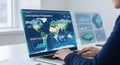 Global Climate Data Analysis with Futuristic Augmented Reality Interface Royalty Free Stock Photo