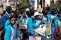 Global Climate Strike day in Cape Town, South Africa. Young activists protest against climate changes and global warming.