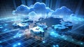 Global Cloud Computing Network Connecting the World with Digital Data Royalty Free Stock Photo