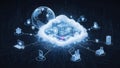 Global Cloud Computing Network Visualization Digital Technology Concept Royalty Free Stock Photo