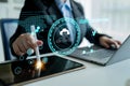 Global Cloud Computing Platform for Software Development Motif Royalty Free Stock Photo
