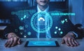 Global Cloud Computing Platform for Software Development Motif Royalty Free Stock Photo