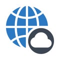 Global cloud glyphs double color icon Royalty Free Stock Photo