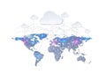 Global cloud network connecting world for seamless data transfer online Royalty Free Stock Photo