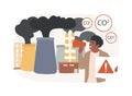 Global CO2 emissions isolated concept vector illustration.