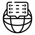 Global coding icon, outline style