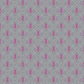 Global collaboration breast cancer awareness concept illustration. Seamless pattern background made of ribbon symbols. Breast Can