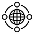 Global collaboration icon, outline style