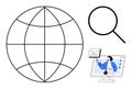 Global Communication and Search Concept with Minimalist Graphics a Globe and Online Interaction Royalty Free Stock Photo