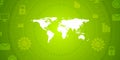 Global communication green tech vector design