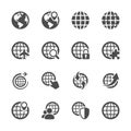 Global communication icon set, vector eps10