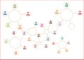 Global communication illustration. Avatars of people connected social network Spread of the virus among people. Science background Royalty Free Stock Photo
