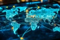 Global Communication Network Visualizing Finance Technology and Worldwide Data Flow Systems Royalty Free Stock Photo
