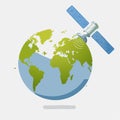 Global Communication Satellite Orbiting the Earth Royalty Free Stock Photo
