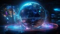 Global communications illuminate our world technological progress generated by AI