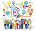 Global Communications Social Networking People Celebration Onlin Royalty Free Stock Photo